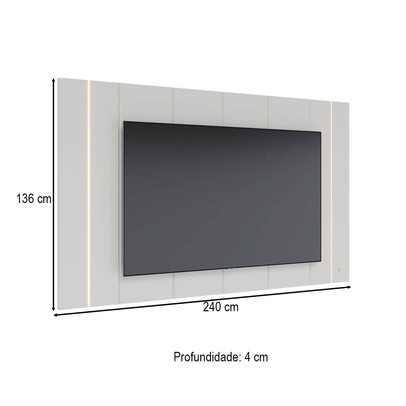 Painel para TV Até 75 Polegadas Maggiore com Led Off White Matte - Colibri