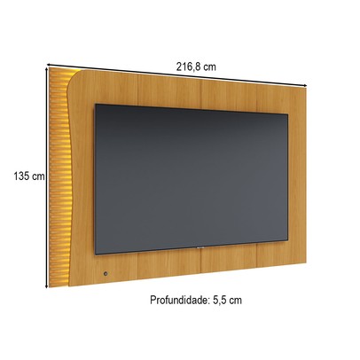 Painel para TV Até 65 Polegadas Amalfi Ripado com Led Naturale - Colibri