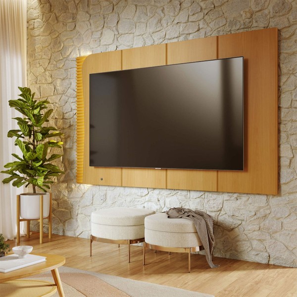 Painel para TV Até 65 Polegadas Amalfi Ripado com Led Naturale - Colibri