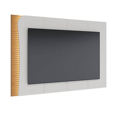 Painel para TV Até 65 Polegadas Amalfi Ripado com Led Off White Matte/Freijó - Colibri