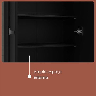 Armário Multiuso Aura 2 Portas Preto - Kits Paraná