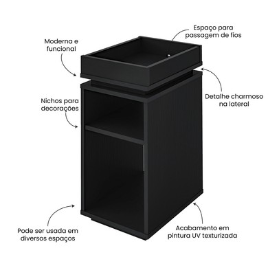 Sala Completa para TV Até 60" 1 Porta Copa do Mundo Preto - Pnr Móveis