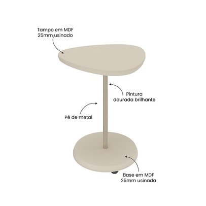 Sala Completa para TV Até 60" Isa 1 Porta 2 Gavetas com 2 Mesas de Apoio Off White/Carvalho - Pnr Móveis