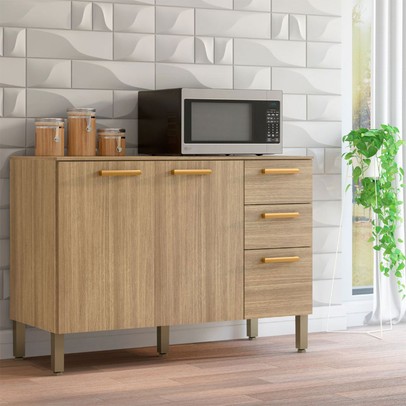 Balcão de Cozinha 120 Cm Urbane Freijó - Kits Paraná