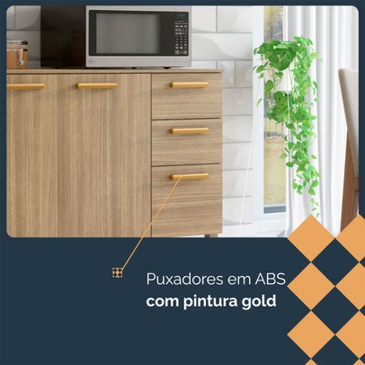 Balcão de Cozinha 120 Cm Urbane Freijó - Kits Paraná
