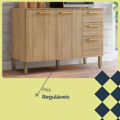 Balcão de Cozinha 120 Cm Urbane Freijó - Kits Paraná