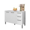 Balcão de Cozinha 120 Cm Mad Versalhes 3 Portas 2 Gavetas Branco Supremo - Kits Paraná