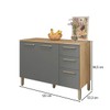 Balcão de Cozinha 120 Cm Mad Versalhes 3 Portas 2 Gavetas Freijó/Gris - Kits Paraná