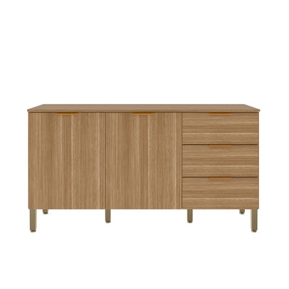 Balcão de Cozinha Glam 2 Portas 3 Gavetas Freijó - Kits Paraná