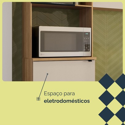 Cozinha Compacta Vert Plus 6 Portas 100% Mdf Freijó/Soft/Preto - Kits Paraná