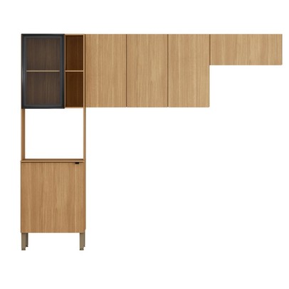 Cozinha Compacta Vert Plus 6 Portas 100% Mdf Freijó/Preto - Kits Paraná