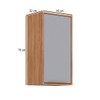 Armário Aéreo Cozinha 40 Cm Celeste1 Porta 100% Mdf Cinamomo/Platina - Mgm Móveis