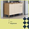 Balcão de Cozinha 120 Cm Vert Plus 3 Portas 1 Gaveta 100% Mdf Freijó/Soft - Kits Paraná