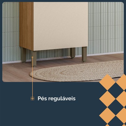 Cozinha Compacta Vert Plus 9 Portas 1 Gaveta 100% com Vidro 3039 Freijó/Soft - Kits Paraná