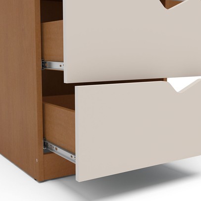 Mesa Escrivaninha Porto 3 Gavetas Freijó/Creme - Politorno