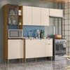 Cozinha Compacta Vert Plus 9 Portas 1 Gaveta 100% Mdf com Vidro Soft/Freijó - Kits Paraná