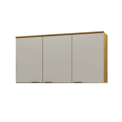 Armário Aéreo Cozinha 120 Cm Copenhague 3 Portas Ipê/Sabbia - Decibal