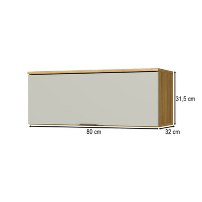 Armário Aéreo Cozinha 80 Cm Copenhague 1 Porta Ipê/Sabbia - Decibal