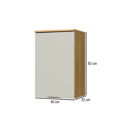 Armário Aéreo Cozinha 40 Cm Copenhague 1 Porta Ipê/Sabbia - Decibal