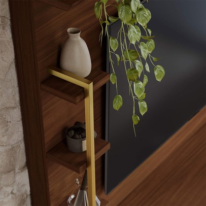 Estante para TV Até 70 Polegadas Paraná 3 Portas Nogueira Real/Off White Matte - Colibri