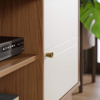 Estante para TV Até 70 Polegadas Paraná 3 Portas Off White Matte/Freijó - Colibri