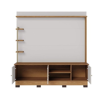 Estante para TV Até 70 Polegadas Paraná 3 Portas Off White Matte/Freijó - Colibri