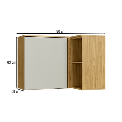 Armário Aéreo Cozinha de Canto Copenhague 1 Porta Ipê/Sabbia - Decibal