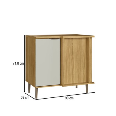 Balcão de Cozinha Copenhague 1 Porta Ipê/Sabbia - Decibal