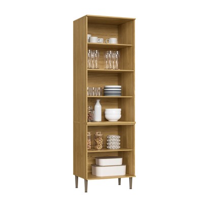 Paneleiro Copenhague 4 Portas com Vidro Ipê/Sabbia - Decibal