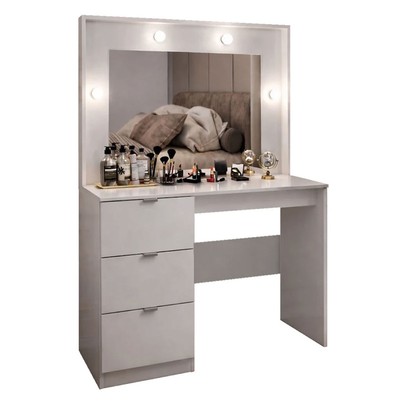 Penteadeira Luna 3 Gavetas com Espelho Branco - Panorama Móveis