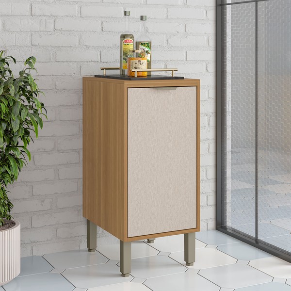 Balcão de Cozinha 40 Cm Colors 1 Porta 100% Mdf Freijó/Nazca - Kits Paraná