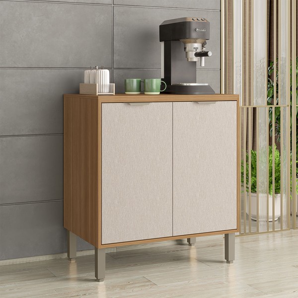 Balcão de Cozinha 80 Cm Colors 2 Portas 100% Mdf Freijó/Nazca - Kits Paraná