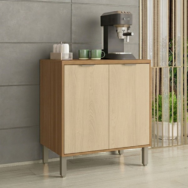 Balcão de Cozinha 80 Cm Colors 2 Portas 100% Mdf Freijó/Oásis - Kits Paraná