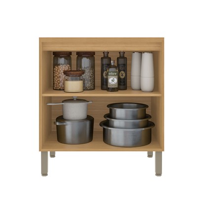 Balcão de Cozinha 80 Cm Colors 2 Portas 100% Mdf Freijó/Azul Secreto - Kits Paraná