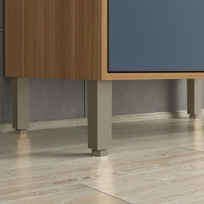 Balcão de Cozinha 80 Cm Colors 2 Portas 100% Mdf Freijó/Azul Secreto - Kits Paraná