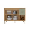 Balcão de Cozinha para Pia 120 Cm Colors 3 Portas 2 Gavetas 100% Mdf Freijó/Alecrim - Kits Paraná