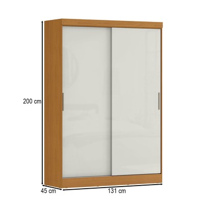 Guarda-Roupa Casal Quioto 2 Portas 2 Gavetas Cinamomo/Off White - Mx Móveis