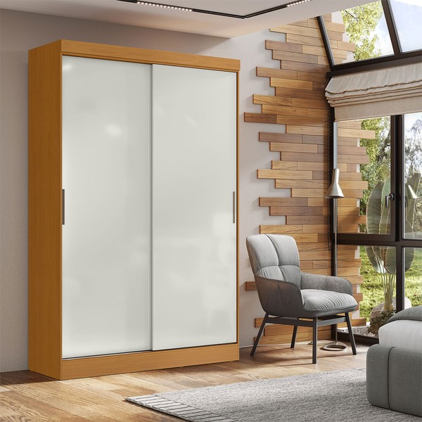 Guarda-Roupa Casal Quioto 2 Portas 2 Gavetas Cinamomo/Off White - Mx Móveis