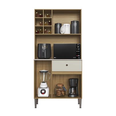 Armário de Cozinha 3 Portas 1 Gaveta Ac3311 Ipê/Cristalo - Decibal