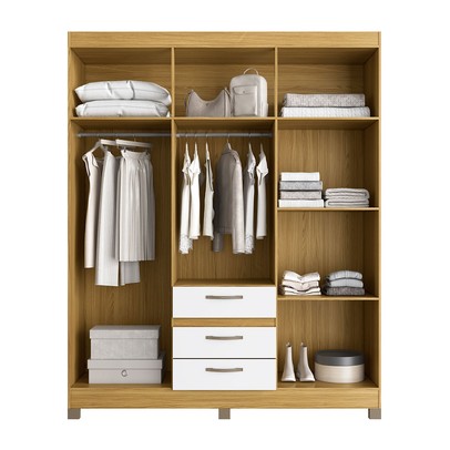 Guarda-Roupa Casal 6 Portas 3 Gavetas Rp3638 Ipê - Decibal