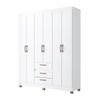 Guarda-Roupa Casal 6 Portas 3 Gavetas Rp3638 Branco - Decibal