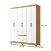 Guarda-Roupa Casal 6 Portas 3 Gavetas Rp3638 Ipê/Branco - Decibal