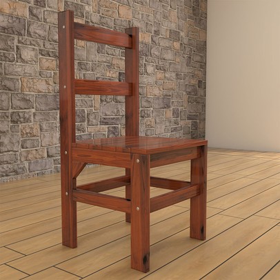 Mesa de Jantar 6 Lugares Rústico Madeira Maciça Mogano - Panorama Móveis