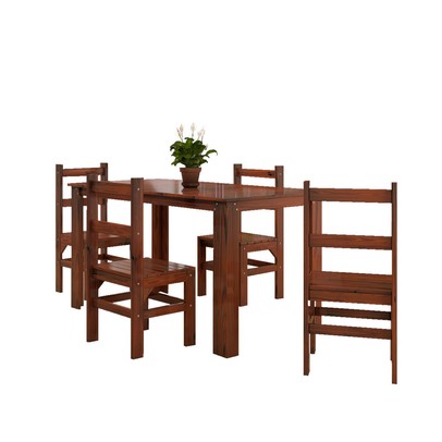 Mesa de Jantar 4 Lugares Rústico Madeira Maciça Mogano - Panorama Móveis