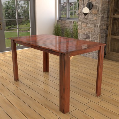 Mesa de Jantar 4 Lugares Rústico Madeira Maciça Mogano - Panorama Móveis