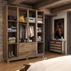 Guarda-Roupa Casal Rústico Madeira Maciça 10 Portas 3 Gavetas com Espelho e Pés Castanho - Panorama Móveis