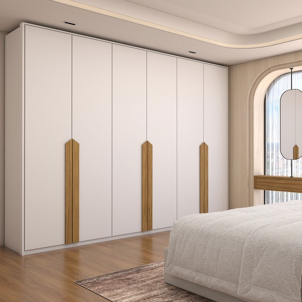 Guarda-Roupa Casal Supreme 6 Portas 4 Gavetas 100% Mdf Branco - Panorama Móveis