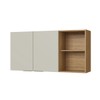 Armário Aéreo Cozinha 120 Cm Florença 2 Portas Naturalle/Sabbia - Decibal
