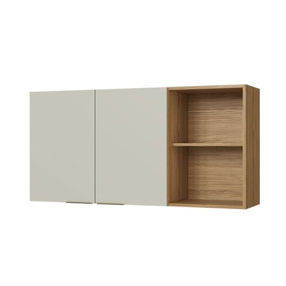 Armário Aéreo Cozinha 120 Cm Florença 2 Portas Naturalle/Sabbia - Decibal