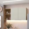 Armário Aéreo Cozinha 120 Cm Florença 2 Portas Naturalle/Sabbia - Decibal
